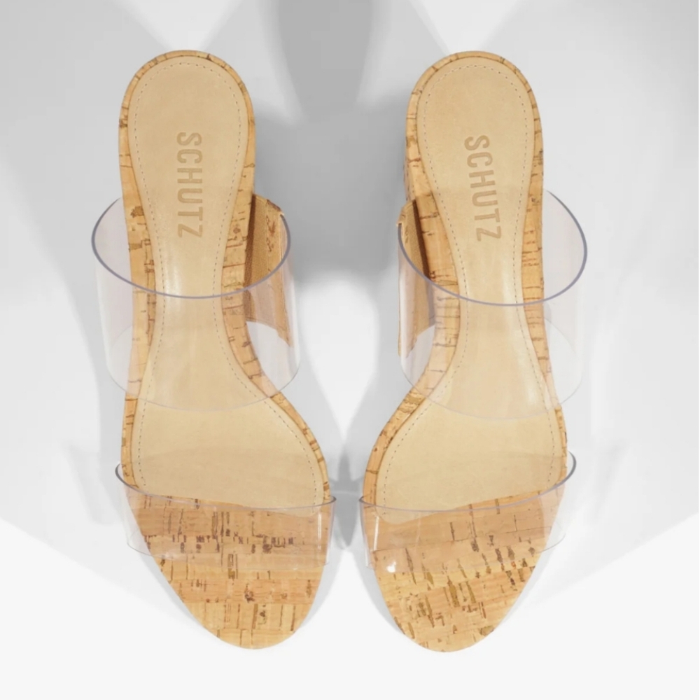 SCHULTZ VICTORIE CORK Block Heels Size 6.5 - Picture 2 of 16